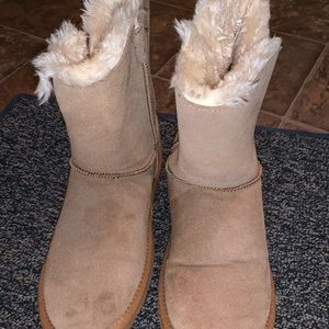 Tan slip on boots